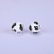 Printed Round Silicone Focal Beads, White, 15x15mm, Hole: 2mm