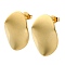 Ion Plating(IP) 201 Stainless Steel Stud Earrings, with 304 Stainless Steel Pins, Twist Oval, Real 18K Gold Plated, 22.5x16mm