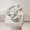 Non-Tarnish 304 Stainless Steel Stud Earrings, Half Hoop Earrings for Women, Twist Ring, Stainless Steel Color, 22mm
