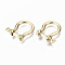 Brass D-Ring Anchor Shackle Clasps, for Bracelets Making, Nickel Free, Real 18K Gold Plated, 18~20x16x5mm, Hole: 1.2mm