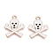 Alloy Enamel Pendants, Lead Free & Cadmium Free, Golden, Skull Charm, White, 21x18x1mm, Hole: 1.8mm