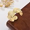Brass Cuff Rings for Women, Cadmium Free & Nickel Free & Lead Free, Vortex, Real 18K Gold Plated, 11mm, Inner Diameter: US Size 8 1/2(18.5mm)