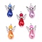 ABS Plastic & Acrylic Imitation Pearl Angel Pendants, with Alloy Wing Beads, for Wedding Decoration, Antique Silver, 29x18x10mm, Hole: 2mm