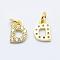 Brass Micro Pave Grade AAA Cubic Zirconia Charms, Letter D, Cadmium Free & Nickel Free & Lead Free, Real 18K Gold Plated, 8x5.5x1.5mm, Hole: 2mm