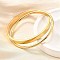 304 Stainless Steel Bangles, Criss Cross Bangles for Women, Golden, 1/4 inch(0.7cm), Inner Diameter: 2-1/2 inch(6.35cm); 1/8 inch(0.3cm), Inner Diameter: 2-1/2 inch(6.35cm)