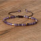 Natural Amethyst Beaded Braided Bracelets, Adjustable Women's Bracelets, Inner Diameter: 16cm, Bead: 4~4.5x2~2.5mm