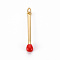 Brass Enamel Pendants, with Jump Ring, Cadmium Free & Nickel Free & Lead Free, Match, Real 16K Gold Plated, Red, 30x4.5mm, Jump Ring: 5x1mm, 3mm inner diameter