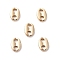 Brass Links Connectors, Long-Lasting Plated, Cadmium Free & Lead Free, Oval, Real 18K Gold Plated, 7x5x1.5mm, Hole: 1.8mm