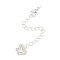 Brass Micro Pave Cubic Zirconia Ends with Chains, Cadmium Free & Nickel Free & Lead Free, Butterfly, 925 Sterling Silver Plated, 75mm, Hole: 2.5mm