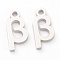 Non-Tarnish 304 Stainless Steel Charms, Greek Alphabet, Stainless Steel Color, Letter.B, 12.5x6x1.5mm, Hole: 1.5mm