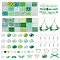 DIY Glass Beads Earrings Making Kits, Green, 8~9mm, Hole: 1mm
