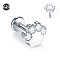 G23 Titanium Micro Pave Clear Cubic Zirconia Cartilage Earrings, Stainless Steel Color, Paw Print, 8mm