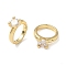 Brass Pave Cubic Zirconia Charms, Ring, Lead Free & Cadmium Free, Long-Lasting Plated, Real 18K Gold Plated, 13x10.5x4mm, Hole: 8mm