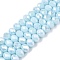 Electroplate Glass Beads Strands, Opaque Solid Color, AB Color Plated, Faceted, Rondelle, Light Sky Blue, 8x6mm, Hole: 1mm, about 64~65pcs/strand, 40~41cm