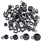 48Pcs 4 Style 304 Stainless Steel Tube Bails, Loop Bails, Cube Bail Beads, Electrophoresis Black, 6x3x3mm, Hole: 1.6mm, 12pcs/style