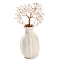 Natural Quartz Crystal Chips Money Tree Decorations, Random Mixed Porcelain Vase Base with Copper Wire Feng Shui Energy Stone Gift for Home Office Desktop Decoration, 48~62x140mm
