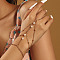 Alloy Plastic Beads Link Ring Bracelets, Multi-Layer Bracelets for Women, Golden, 180mm