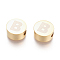 304 Stainless Steel Beads, Flat Round with Letter, Letter.B, 10x4.5mm, Hole: 2mm