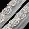 Polyester Flower Lace Trims, with ABS Imitation Pearl Beads and Glass, Floral White, 7/8 inch(23mm)
