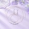 Round Shell Pearl Beaded Necklace & Bracelet & Dangle Earring Sets, with Nylon Thread, Brass Earring Hooks, Platinum & Silver, 1.67x0.31 inch(42.5x8mm)