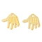 Tibetan Style Alloy Charms, Cadmium Free & Nickel Free & Lead Free, Hand Palm with Word Hand Made, Golden, 12.5x13x1mm, Hole: 1mm