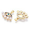 Brass Micro Pave Cubic Zirconia Pendants, Cadmium Free & Nickel Free & Lead Free, Horse Eye Charms, Real 18K Gold Plated, 21x16x4.9mm