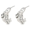 Brass Stud Earrings, Platinum, 22x12mm