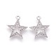 Латунные микро проложить кубического циркония подвески KK-F809-09P-1