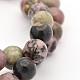 Круглый природных родонит бусы нити G-M136-8mm-1