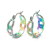 Массивные серьги-кольца из нержавеющей стали 304 с цепочкой панциря для женщин EJEW-P197-05MC