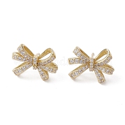 Серьги-гвоздики из латуни с бантом EJEW-M245-03G