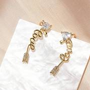 Серьги-гвоздики из циркония EJEW-M077-11G