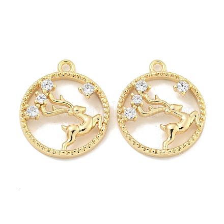 Латунные микропаве прозрачные подвески с фианитом KK-S386-18G-1