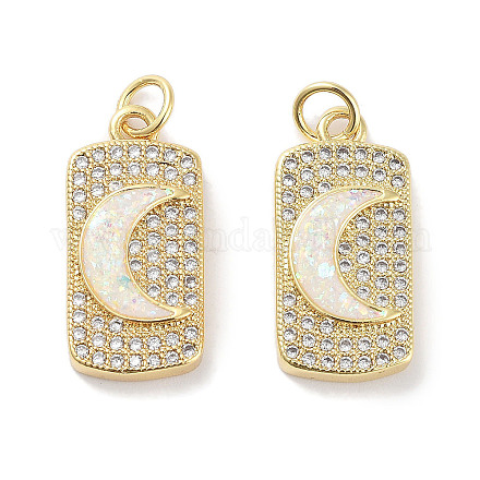 Латунные микропаве прозрачные подвески с фианитом KK-L213-033G-1