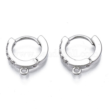 Латунные серьги-кольца из микро-паве с фианитами KK-T063-012P-NF-1