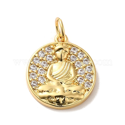 Латунные микропаве прозрачные подвески с фианитом KK-M278-05B-G-1