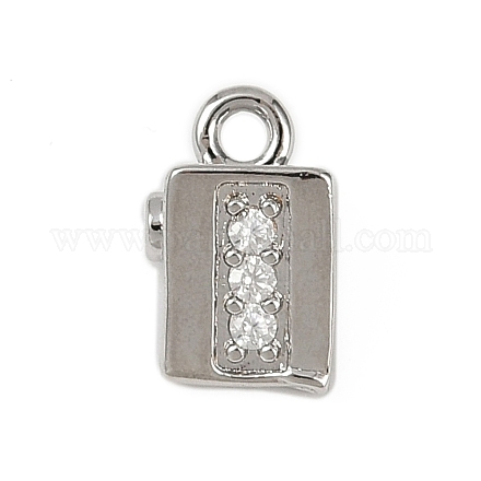 Латунные микропаве прозрачные подвески с фианитом KK-L238-28P-1