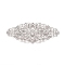 Brass Filigree Joiners, For DIY Bookmark Making, Flower, Platinum, 82x35x0.8mm