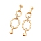 Brass Micro Pave Clear Cubic Zirconia Fold Over Clasps, Nickel Free, Oval, Real 18K Gold Plated, 60mm