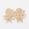 Brass Micro Pave Cubic Zirconia Links, Clear, Boy and Girl, Real 18K Gold Plated, 18.5x30x3mm, Hole: 1mm