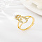 Brass Micro Pave Cubic Zirconia Finger Rings, Cadmium Free & Nickel Free & Lead Free, for Women, Letter O, US Size 3(14mm)