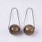 Imitation Gemstone Style Two Tone Acrylic Big Pendants, with 304 Stainless Steel Triangle Rings, Round, Stainless Steel Color, Camel, 59x22mm, Triangle Ring: 1mm thick, Bead: 19.5mm