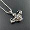 Retro Rock Punk Men's Stainless Steel Pendant Necklaces, Muscle Man, Stainless Steel Color