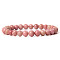 Synthetic Rhodonite Round Beaded Stretch Bracelet