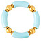 Fashionable Women's Chunky Curved Acrylic Tube Beads Stretch Bracelets, Light Blue