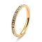 304 Stainless Steel Rhinestone Rings, Golden, US Size 6(16.5mm)