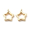 Eco-Friendly Brass Micro Pave Clear Cubic Zirconia Pendants, Lead Free & Cadmium Free, Star, Real 18K Gold Plated, 15x13x3mm, Hole: 1.5mm