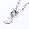 Non-Tarnish Moon 304 Stainless Steel Pendant Necklaces, with Paperclip Chains and Toggle Clasps, Stainless Steel Color, 17.20 inch(43.7cm)