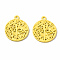 Spray Painted Alloy Pendants, Cadmium Free & Nickel Free & Lead Free, Branch, Gold, 22x18.5x2mm, Hole: 1.6mm