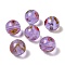 Handmade Transparent Lampwork Beads, Round, Plum, 15.5~16mm, Hole: 3mm